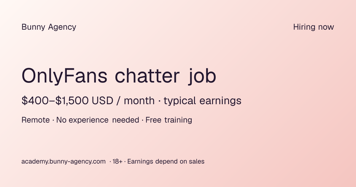 OnlyFans Chatter Job (Remote, Hiring Now) | Bunny Agency